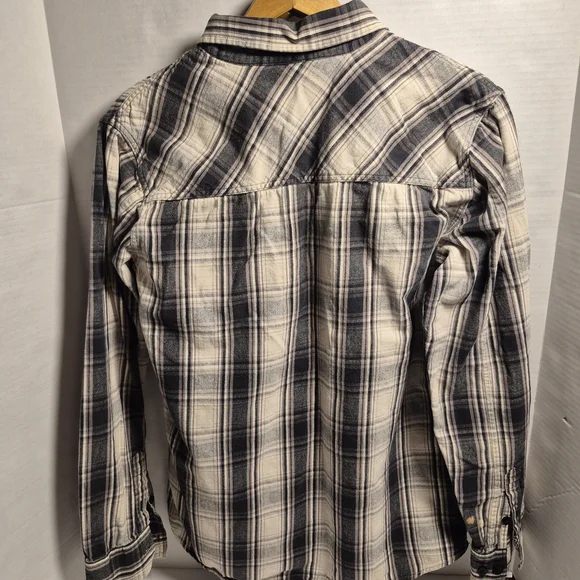 Harley Davidson Men's Black Plaid Long Sleeve Button Down Flannel Shirt SZ LG - Picture 3 of 10